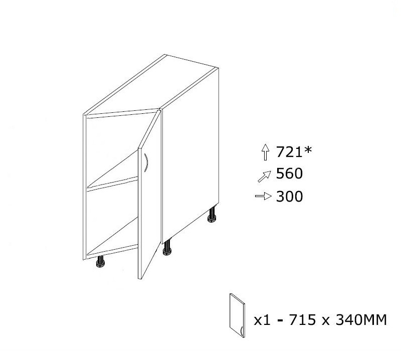 Alakaappi SUD 3 L 300 x K 721 Alakaappi SUD 3 L 300 x K 721